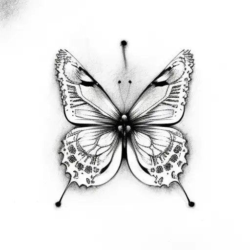 butterflies fading into flames tattoo design idea