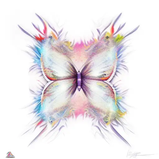 butterflies fading into flames tattoo design idea