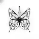 butterflies fading into flames tattoo design idea