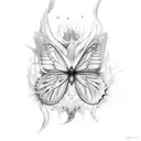 butterflies fading into flames tattoo design idea