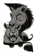 timon crying because pumba and simba are dead tattoo design idea