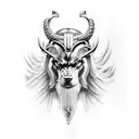 thor, odin, fenrir tattoo design idea