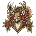 deer head with thrones   tattoo design idea