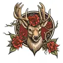 deer head with thrones   tattoo design idea