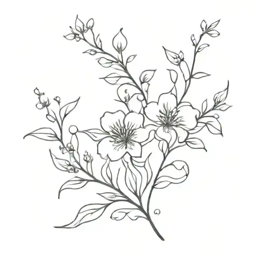 floral and vines tattoo design idea