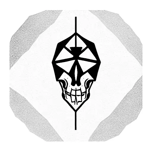 occult skull and snake in triangle  tattoo design idea