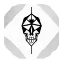 occult skull and snake in triangle  tattoo design idea