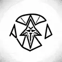 occult skull and snake in triangle  tattoo design idea