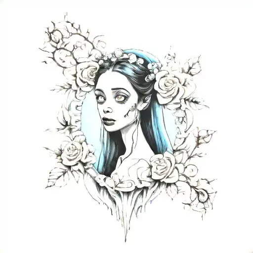 emily from corpse bride tattoo design idea