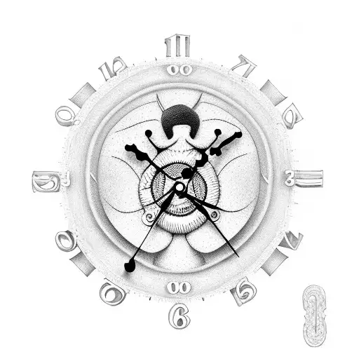 Baseball stitching forming clock hands tattoo design idea