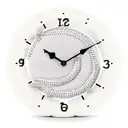 Baseball stitching forming clock hands tattoo design idea