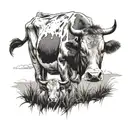 cows grazing tattoo design idea