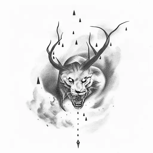 thunder storm tattoo design idea