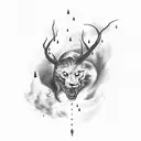 thunder storm tattoo design idea