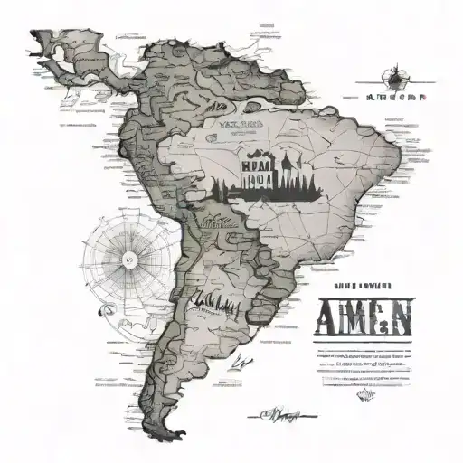 latin map amen rica and central america tattoo design idea