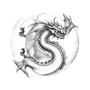 dragon with uranus tattoo design idea