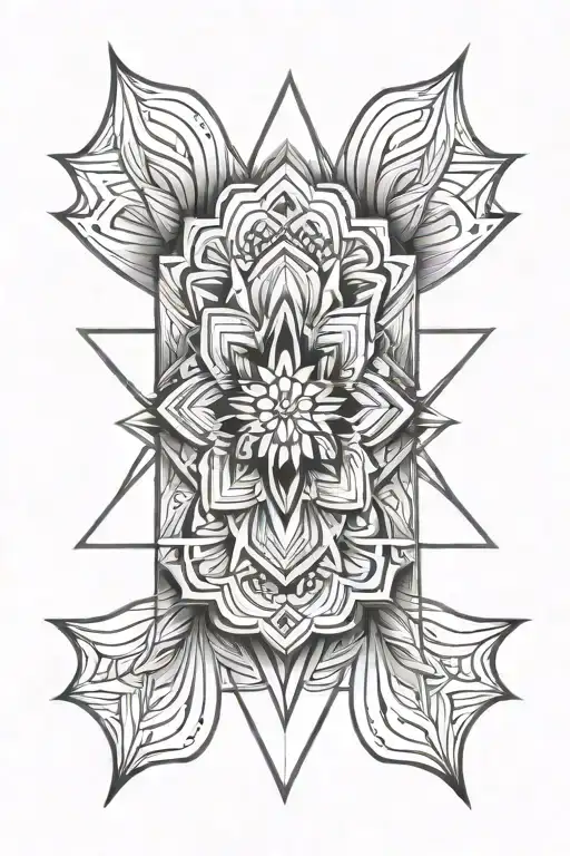 geometric mandala design tattoo design idea