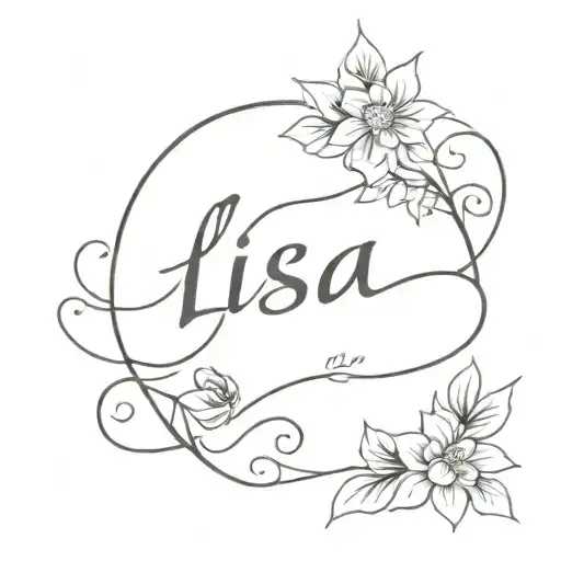 name written "lisa" tattoo design idea