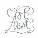 name written "lisa" tattoo design idea