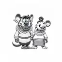 disney sully and boo holding hands tattoo design idea