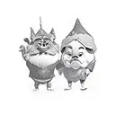 disney sully and boo holding hands tattoo design idea