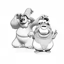 disney sully and boo holding hands tattoo design idea