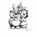 disney sully and boo holding hands tattoo design idea