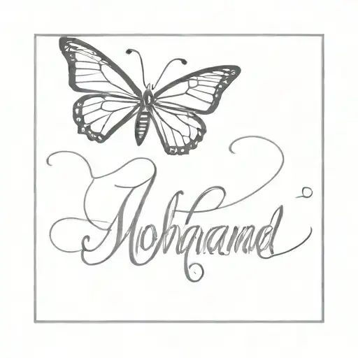 Tattoo Name design Mohammad look like butterfly tattoo design idea