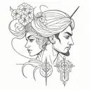 The combination of the name Mohammad and Shirin  tattoo design idea