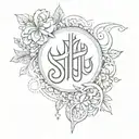 The combination of the name Mohammad and Shirin  tattoo design idea