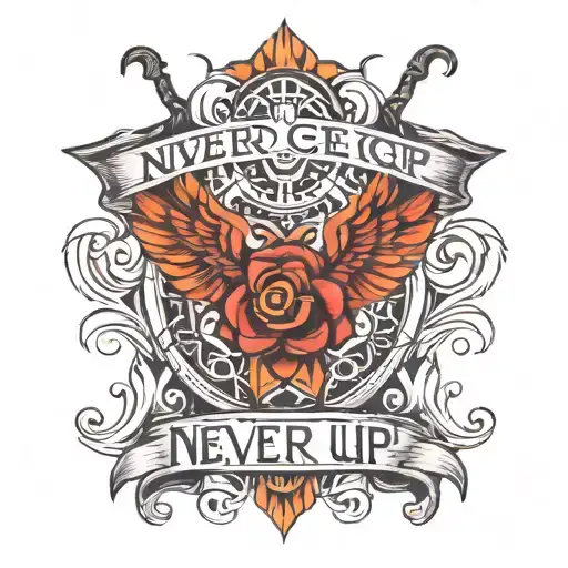 Never give up, no matter what tattoo design idea