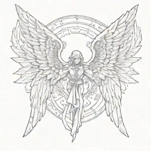 paramedic medieval angel wings tattoo design idea