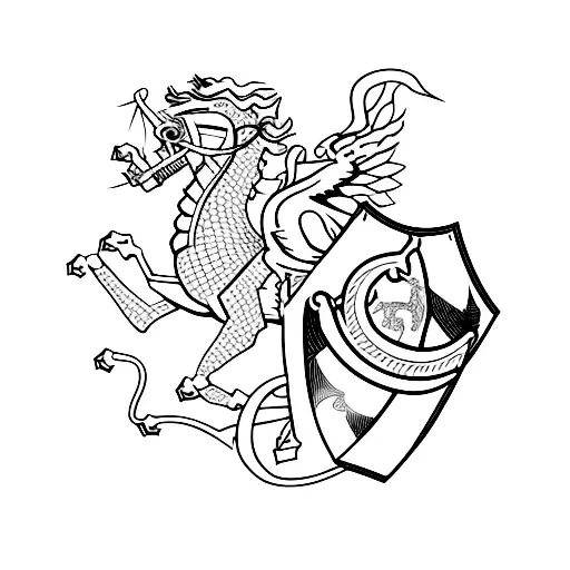 Saint George and Dragon tattoo design idea
