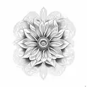 butterfly sunflower cross tattoo design idea