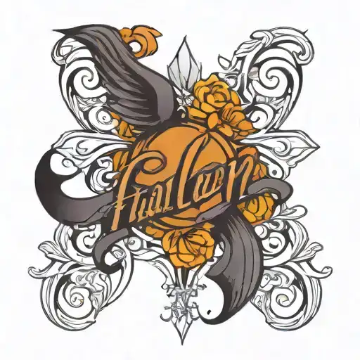 haloween Elijah name tattoo tattoo design idea