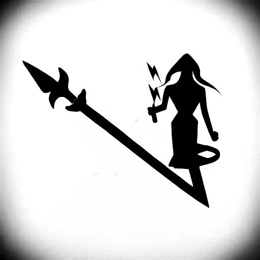 broken heart, sword, lightning tattoo design idea