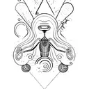 trippy high alien tattoo design idea
