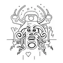 trippy high alien tattoo design idea