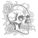 Funny skull flash tattoo design idea