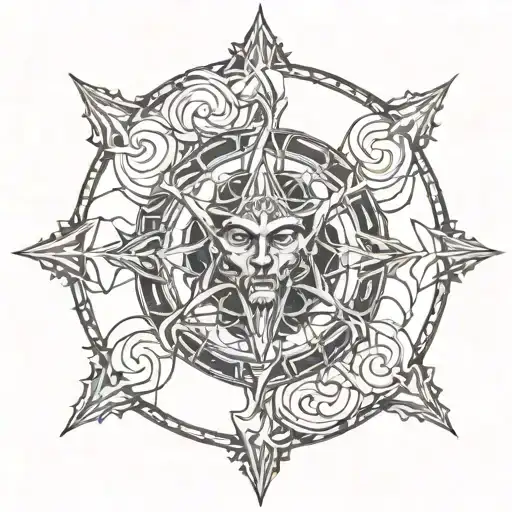god of chaos and order  tattoo design idea