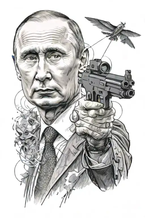 Putin, lasers tattoo design idea