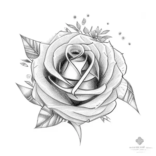 March, June and October flower and gems tattoo design idea