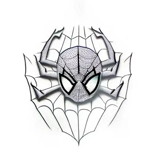 spiderman logo with webs tattoo design idea