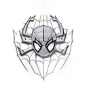 spiderman logo with webs tattoo design idea