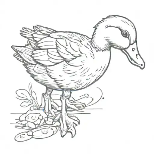  duckling with semi colon for self awareness  tattoo design idea