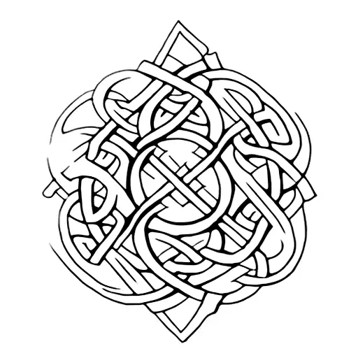 ireland, palestine, sword, celtic knot tattoo design idea