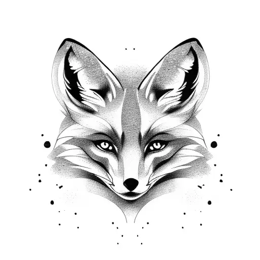 Fox and sin tattoo design idea