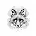 Fox and sin tattoo design idea
