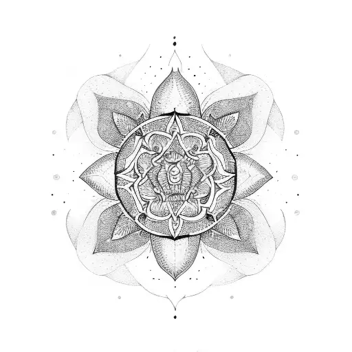 mandala , leafes,  tattoo design idea