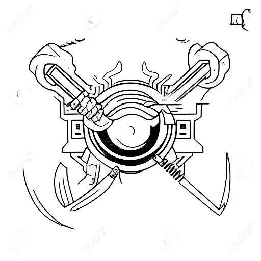 Odysseus fighting cyclops tattoo design idea
